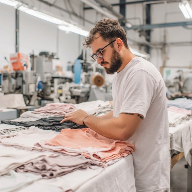 Tişört üretim sürecinde kumaş seçimi ve kalıp çeşitliliği detayları; penye, oversize ve özel kalıplarla İstanbul'da üretilen kaliteli tişörtler.