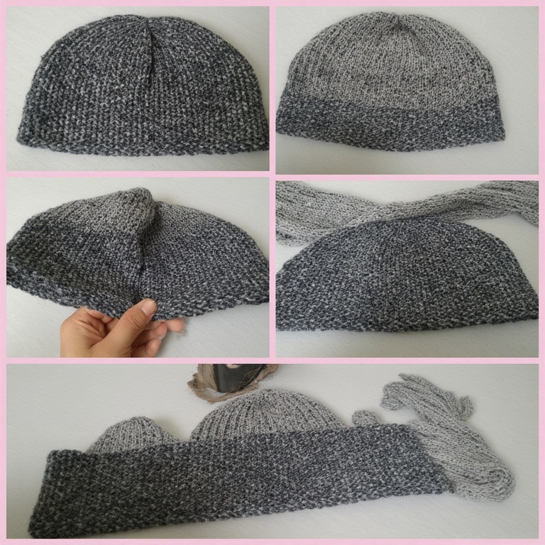 Bere imalatı sürecinde kullanılan dairesel örme makinesinden çıkan dikişsiz bere modelleri.