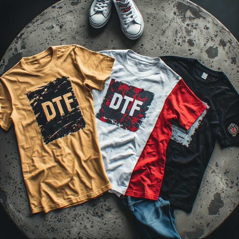 Kaliteli baskılı tişört modelleri ve farklı baskı tekniklerinin karşılaştırması.