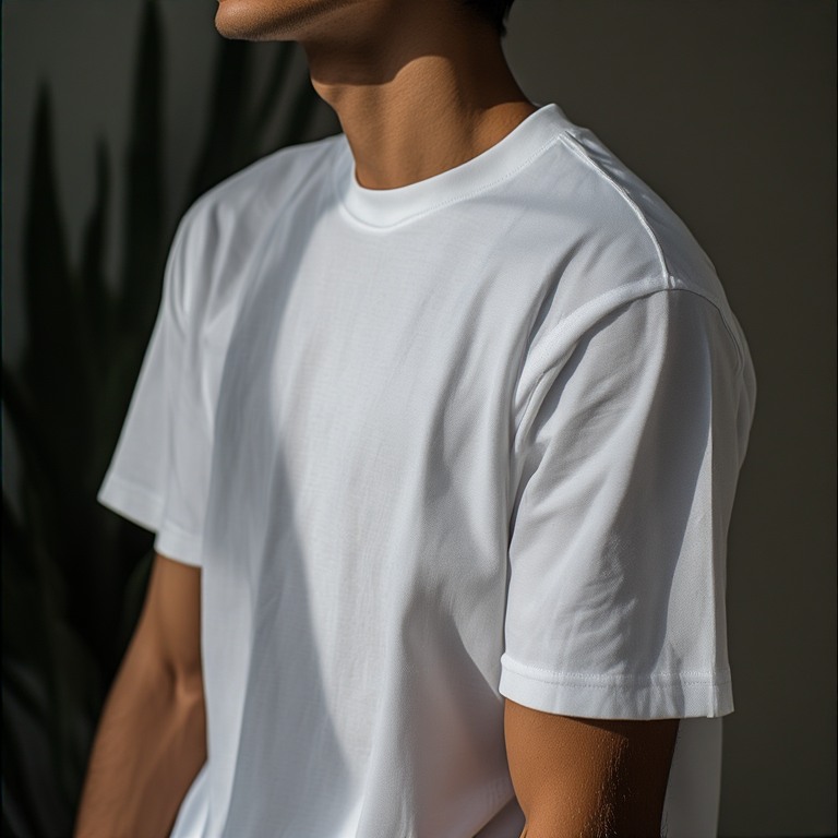 Tişört üreticisi dikiş kalitesi ve oversize kalıp detayları.